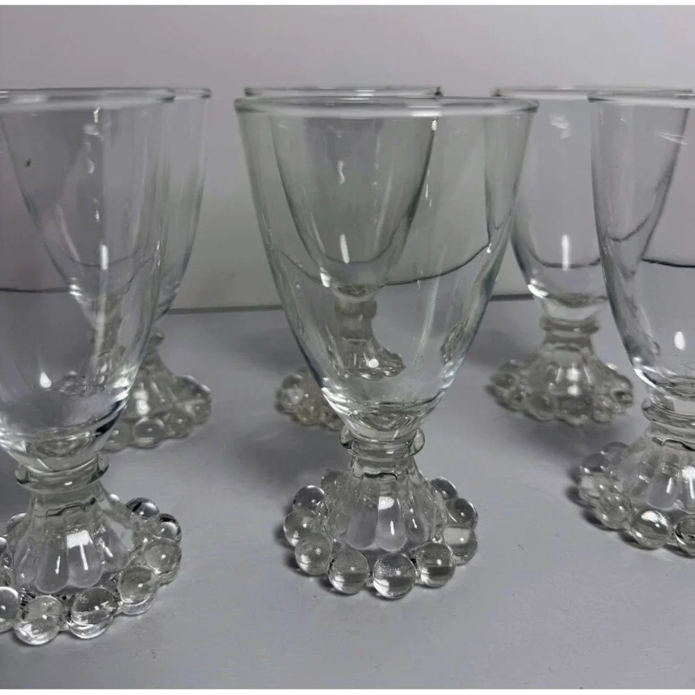 6 Vintage Anchor Hocking Berwick Boopie Wine Juice‎ Clear Glass 4 1/2 Inch